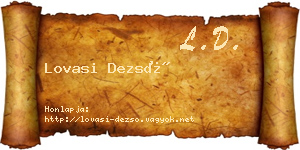 Lovasi Dezső névjegykártya